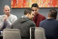 Berkey (extreme left) at the World Series of Poker with other players (Image via: Getty Images)